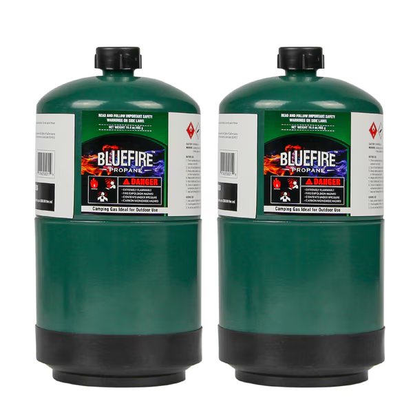 Propane Camping Gas, 16.4 oz, 2pk, Bluefire, Mfr#: 00014